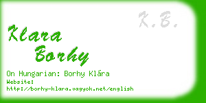 klara borhy business card